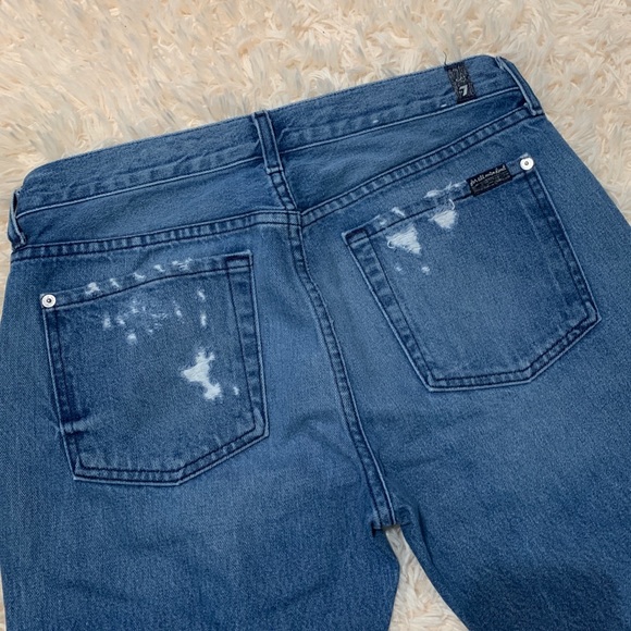 7 For All Mankind Relaxed Skinny Distressed Jeans - Picture 4 of 7